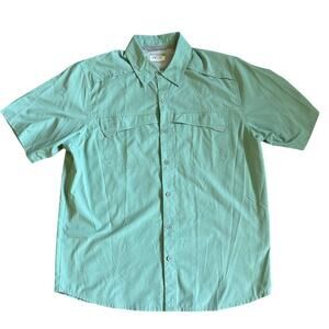 Gander Mountain Mens Guide Series Shirt Green Nylon Vented Fishing Outdoors L